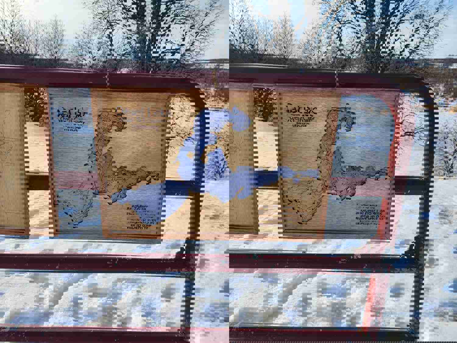 Custom Wood Lake Map - Personalized Lake Wall Art