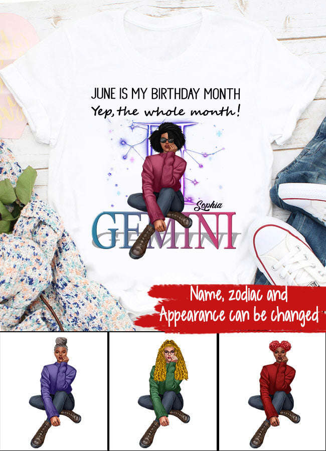 June Birthday Shirt - Custom Queen Born in June Tee for Women