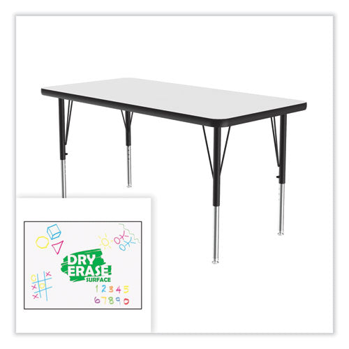 Correll Markerboard Activity Table - 60x24 Inches, White Top with Black Legs