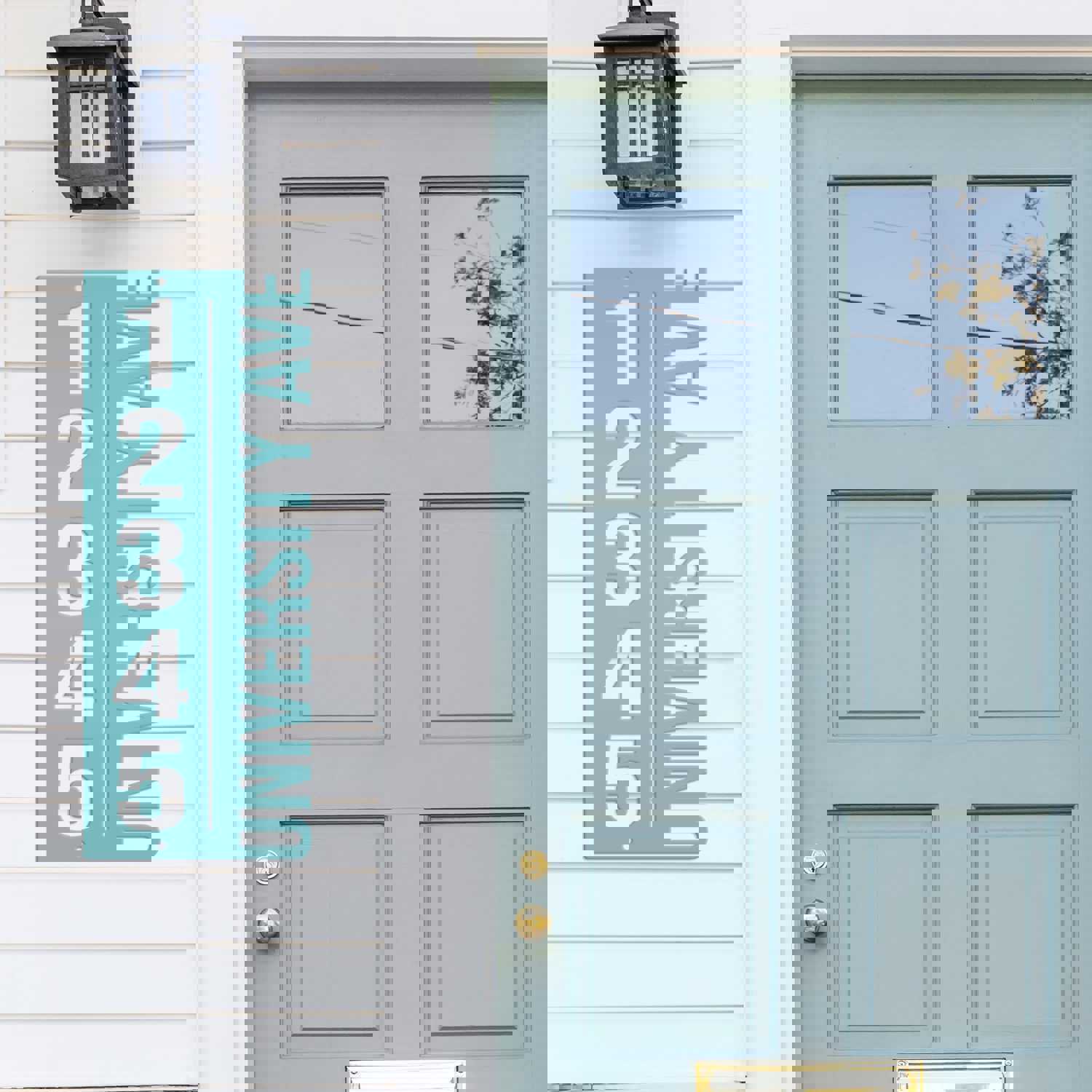 Personalized Vertical Address Metal Sign - Modern House Numbers, Perfect Housewarming & Wedding Gift