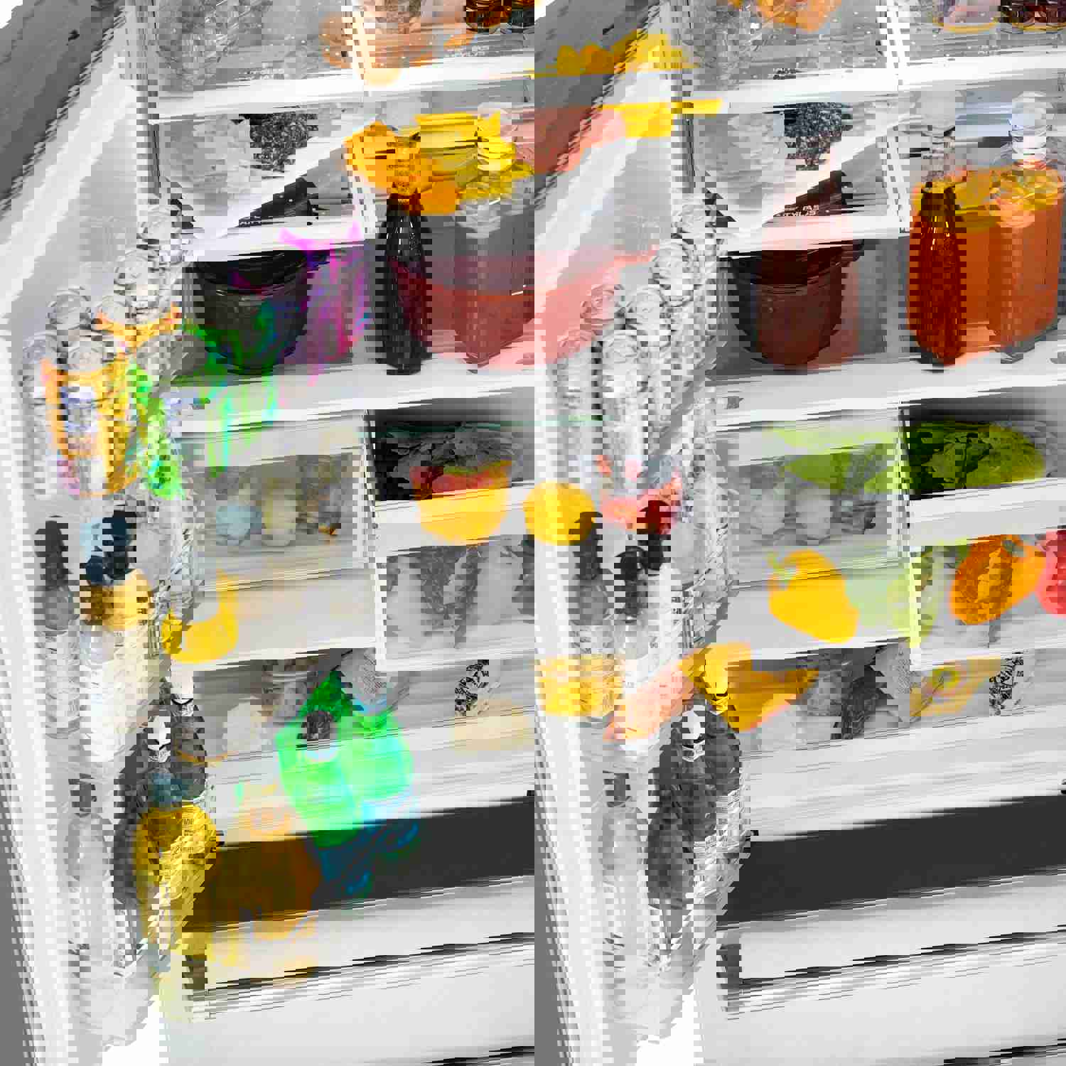 ZLINE 36 In. Autograph 22.5 cu. ft. Stainless Steel Refrigerator with Ice Maker in Fingerprint Resistant and Champagne Bronze Accents