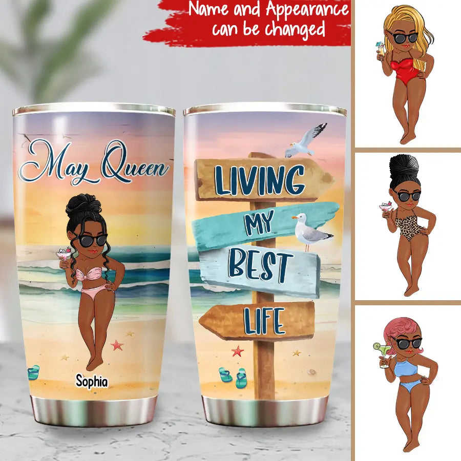 Personalized 20oz Stainless Steel Tumbler - May Birthday Gift for Her