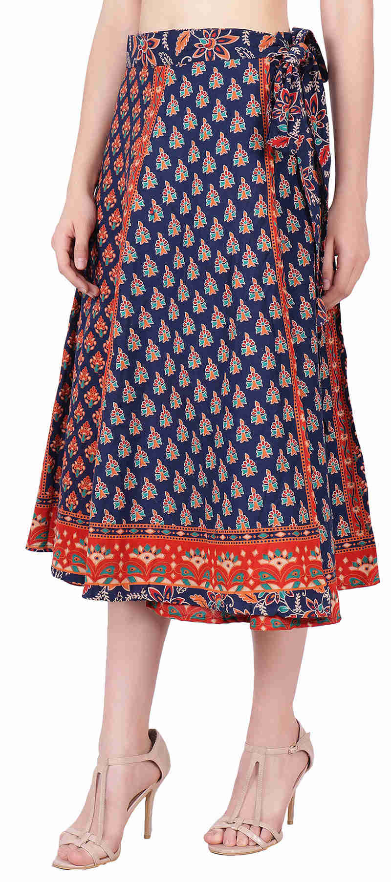 Long India Skirt Womens Cotton Ethnic Indian Clothing (Blue, One Size)