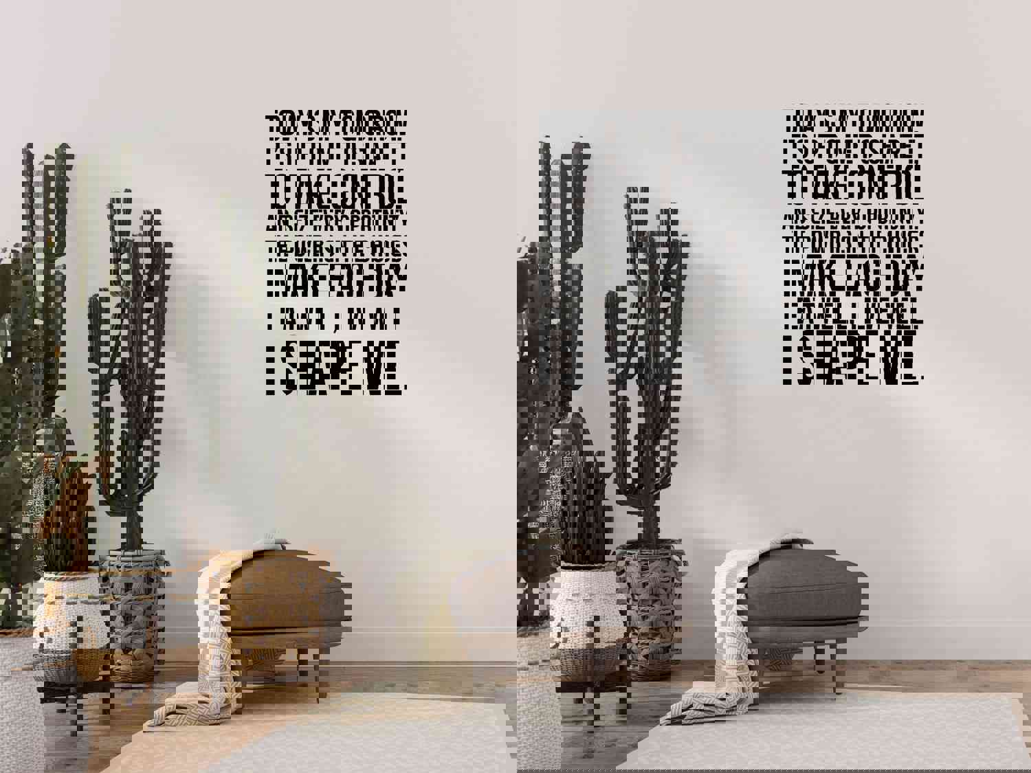 Today Is My Tomorrow Fitness Decal - Inspirational Vinyl Wall Sticker for Gym Motivation