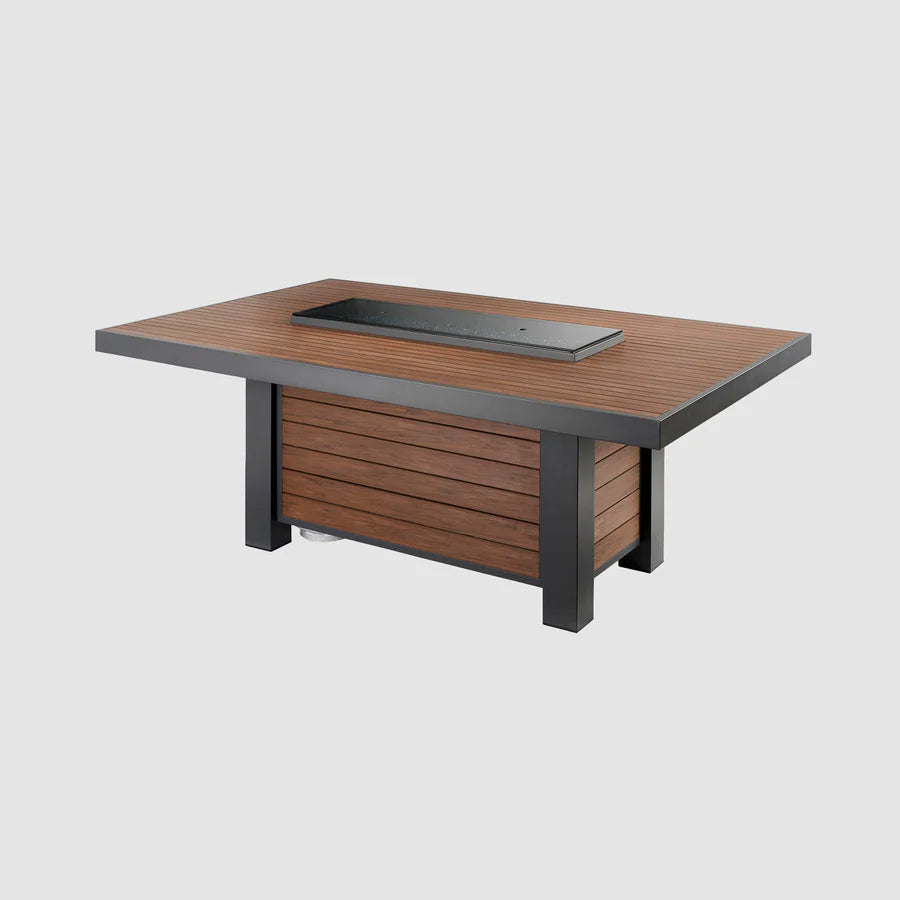 Outdoor Greatroom Company Kenwood Linear Dining Height Gas Fire Pit Table