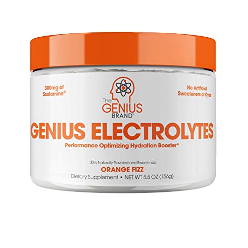Genius Electrolyte Powder – Sugar-Free Hydration Booster with Potassium, Magnesium & Zinc | Vegan & Keto Friendly | Orange Fizz (30 Servings)