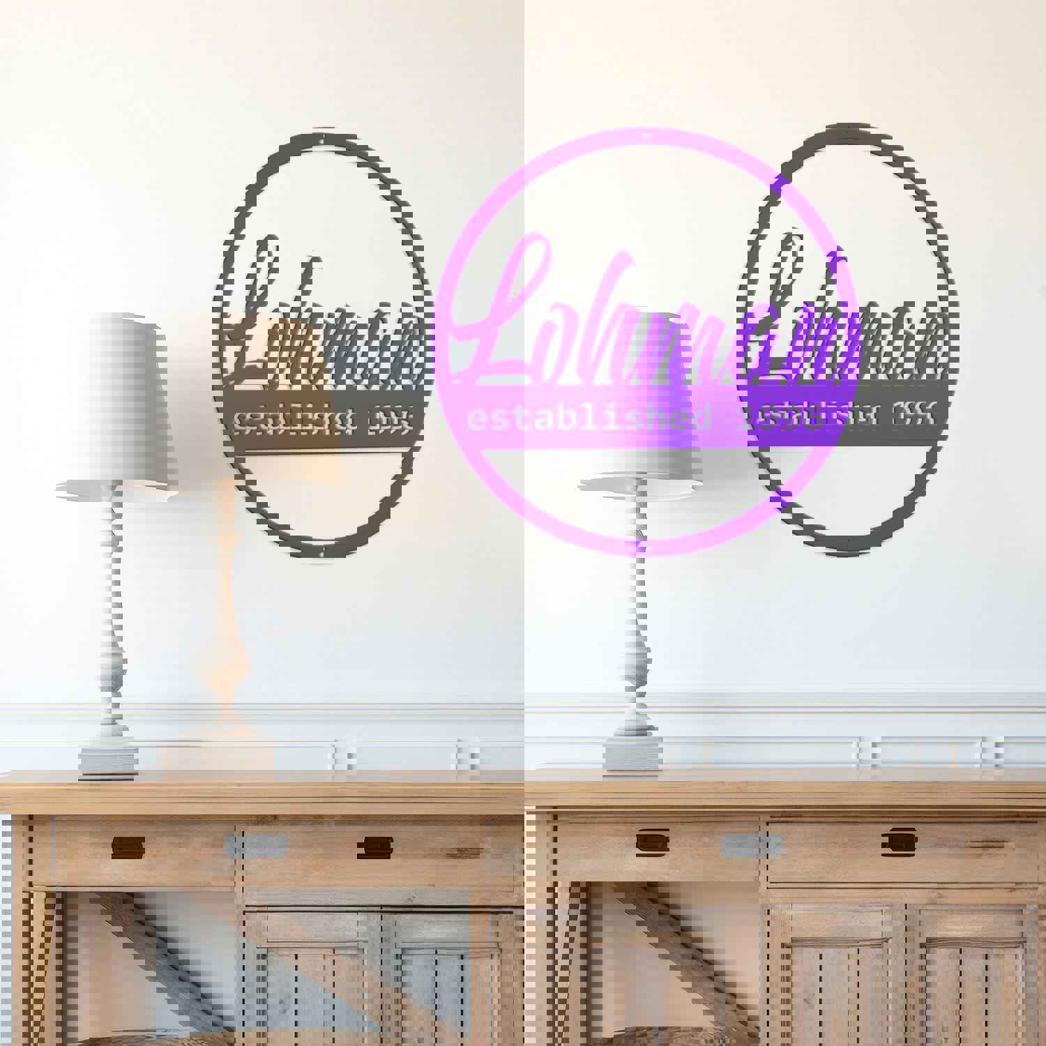 Personalized Family Name Monogram Sign - Custom Wall Decor for Home