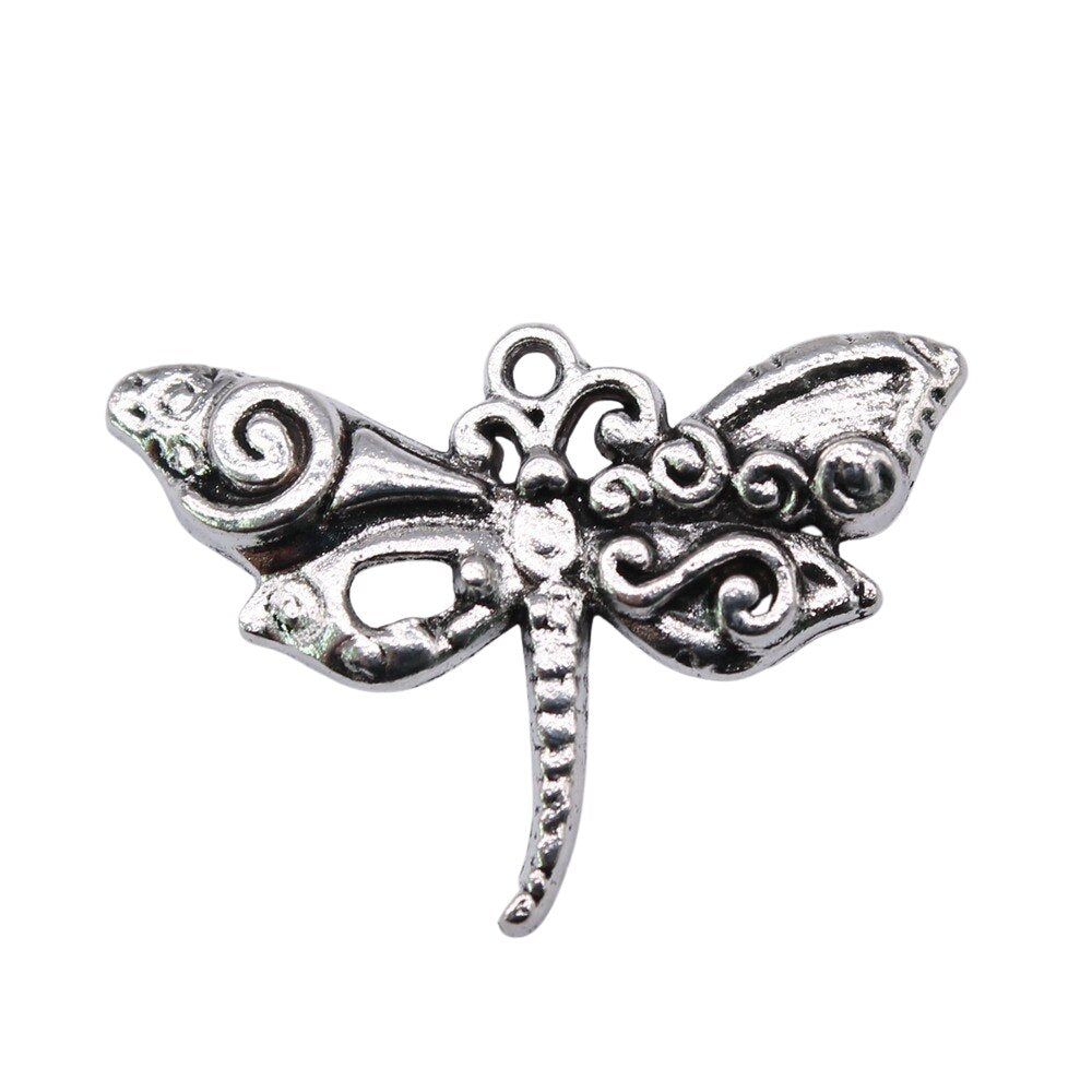10pcs Antique Silver Dragonfly Charms for DIY Jewelry Making