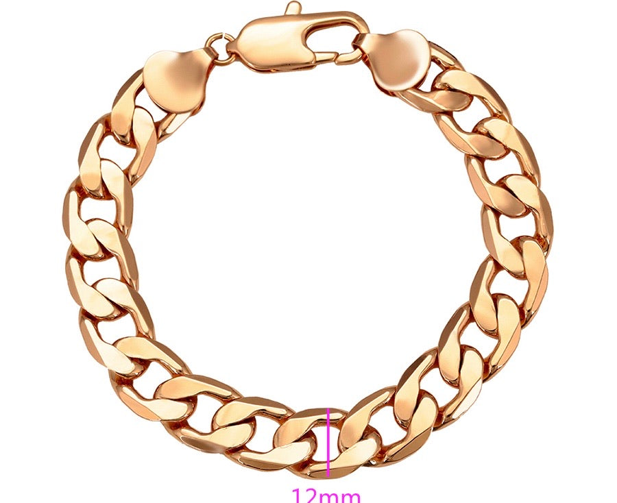 Trendy Rose Gold Plated Chain Bracelet for Women