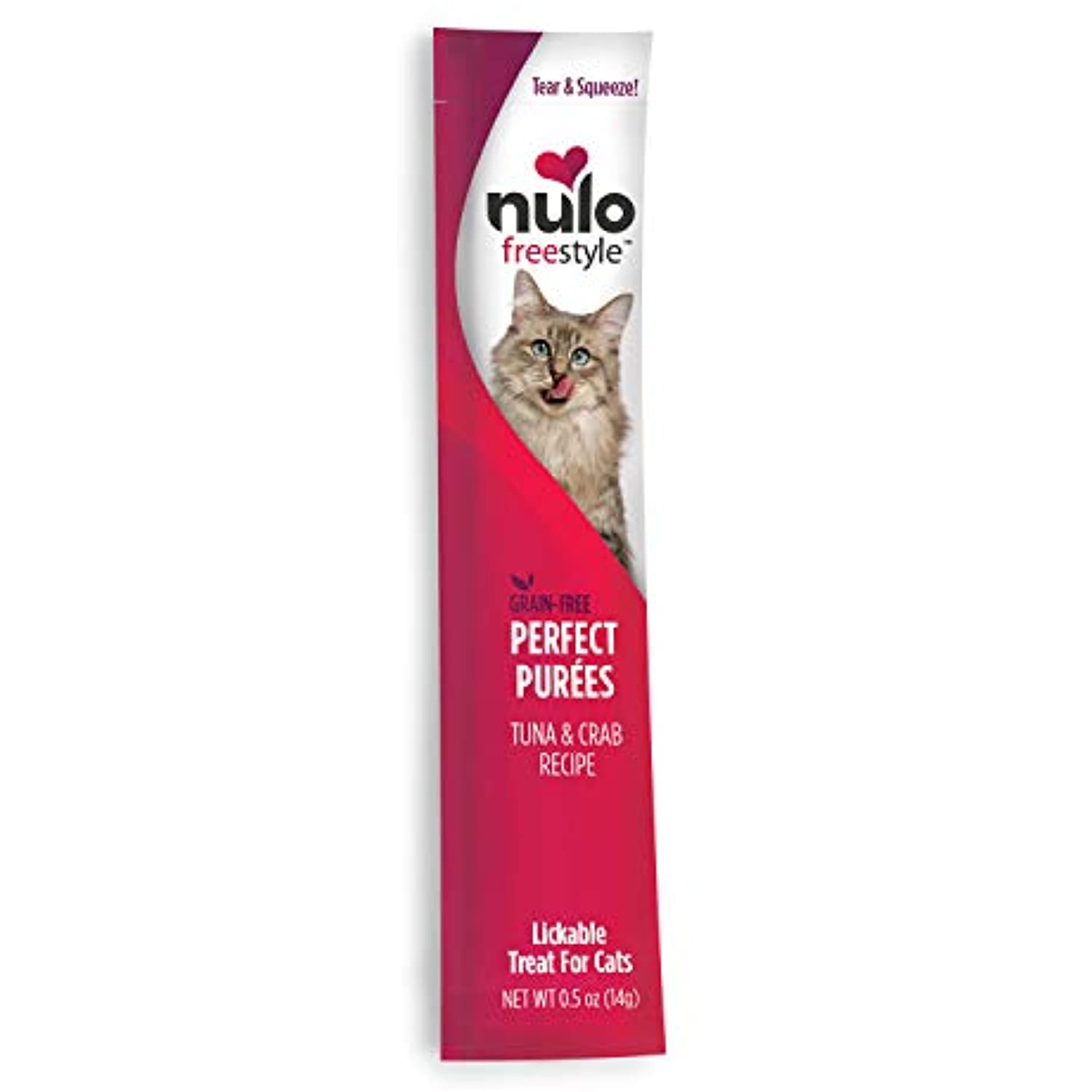 Nulo Freestyle Perfect Purees - Tuna & Crab Recipe - Premium Cat Treats (6 Pack)