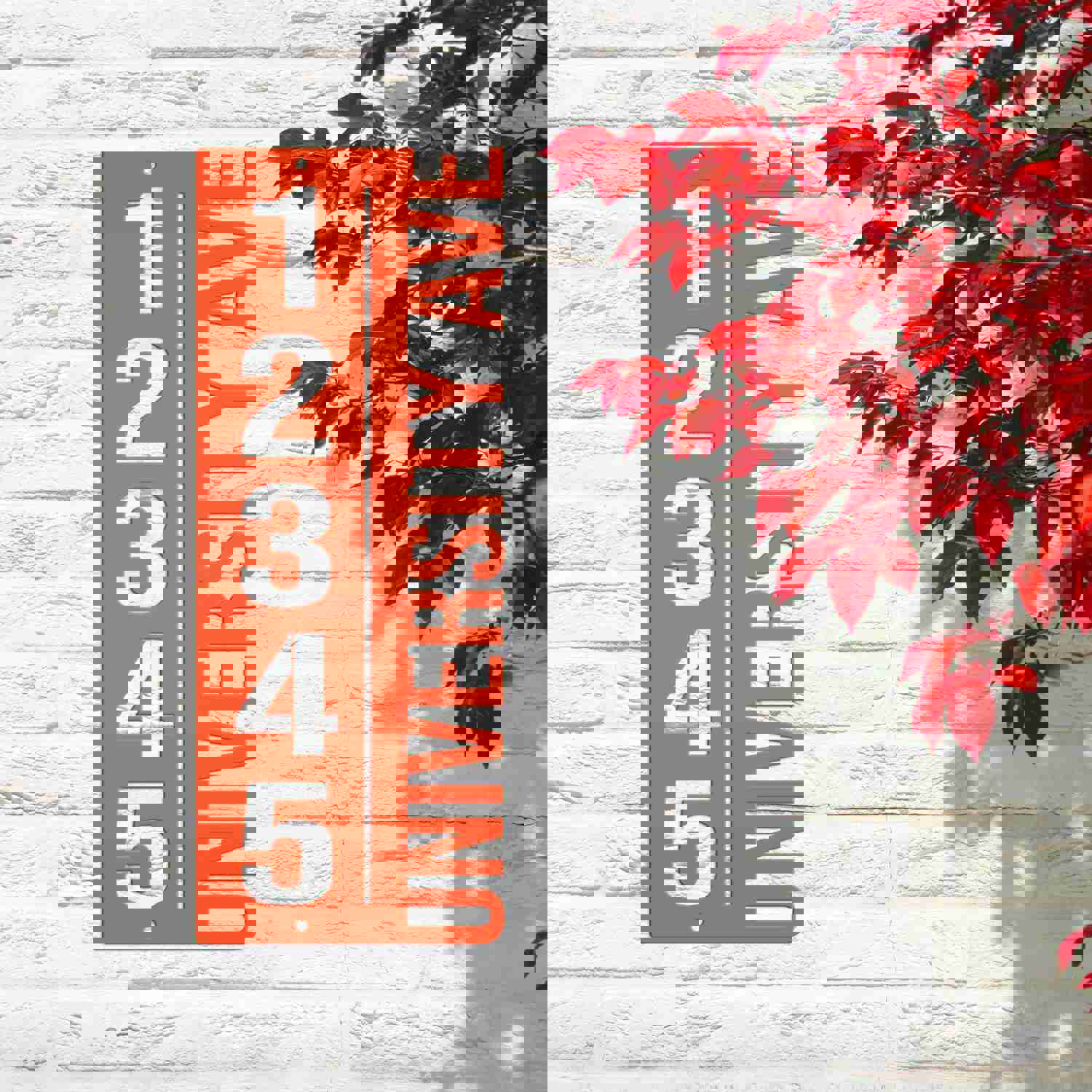 Personalized Vertical Address Metal Sign - Modern House Numbers, Perfect Housewarming & Wedding Gift