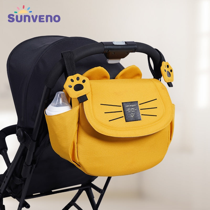 Large Capacity Cat Diaper Bag - Mommy Travel & Baby Stroller Organizer