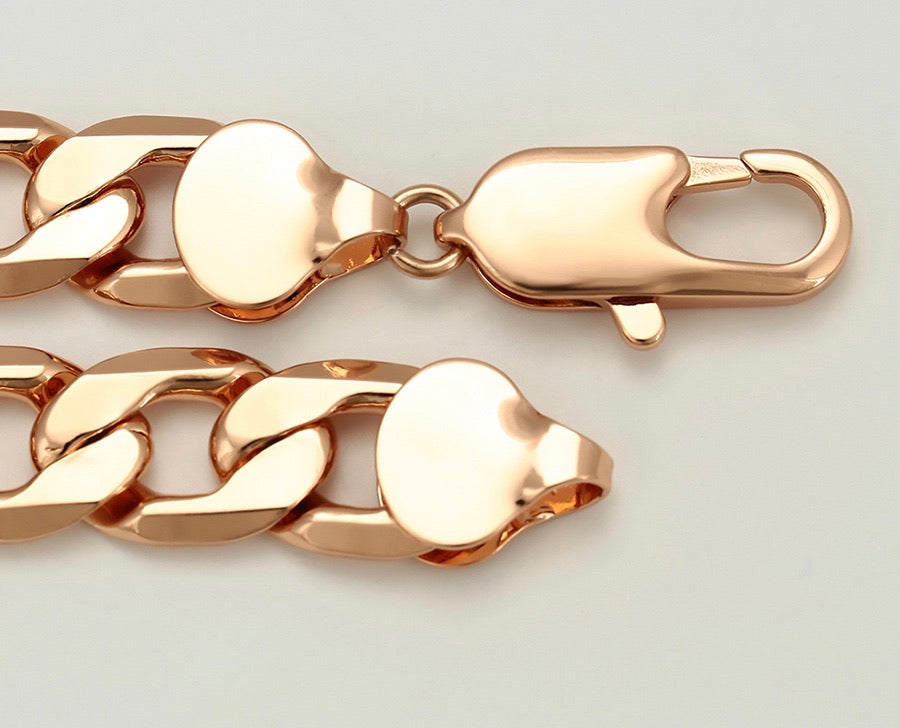 Trendy Rose Gold Plated Chain Bracelet for Women