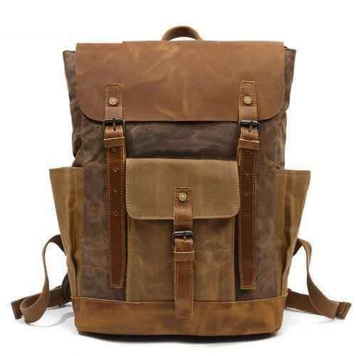 Vintage Waterproof Travel Cool Backpack - Large Capacity Canvas Laptop Bag