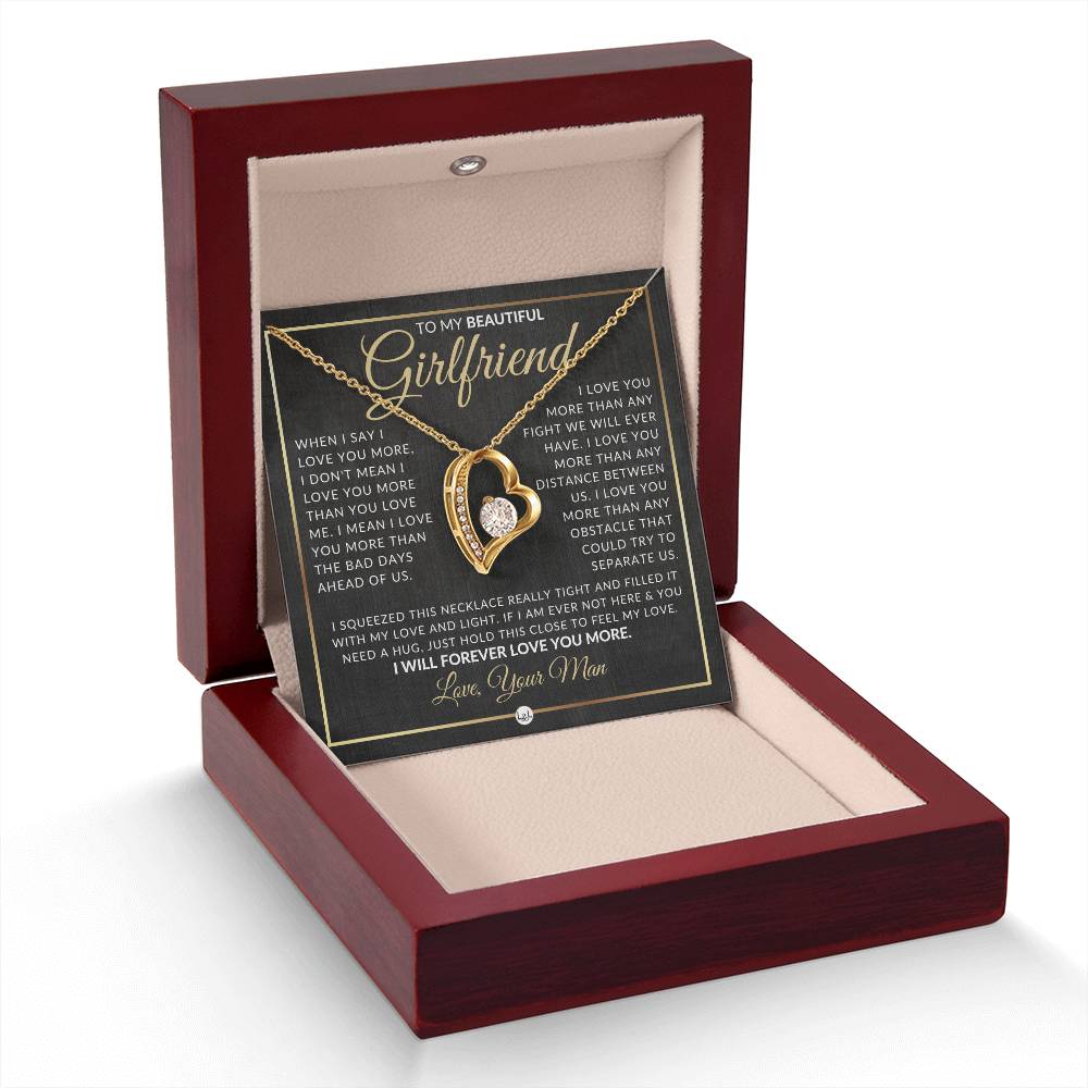 Romantic Open Heart Pendant Necklace - Perfect Gift for Girlfriend