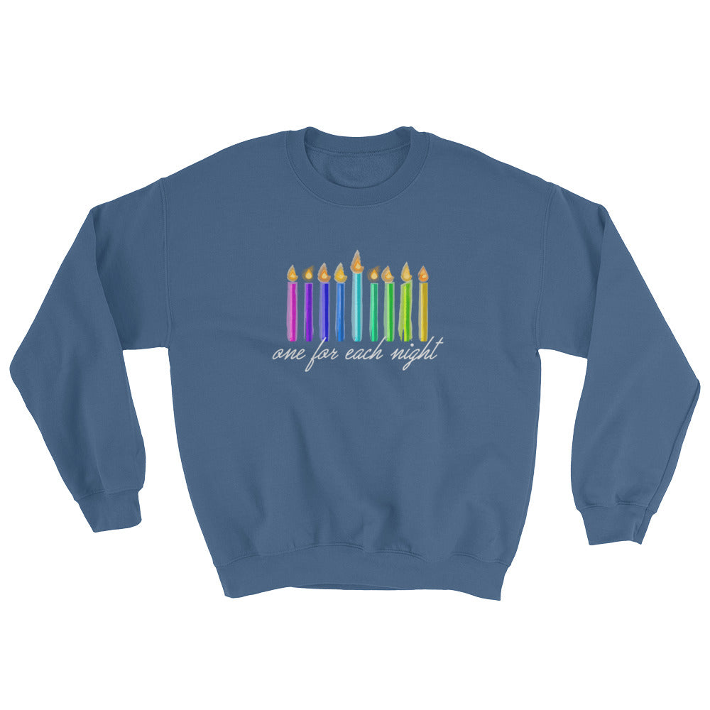 One For Each Night Chanukah Sweatshirt - Festive and Warm