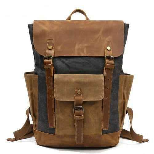 Vintage Waterproof Travel Cool Backpack - Large Capacity Canvas Laptop Bag
