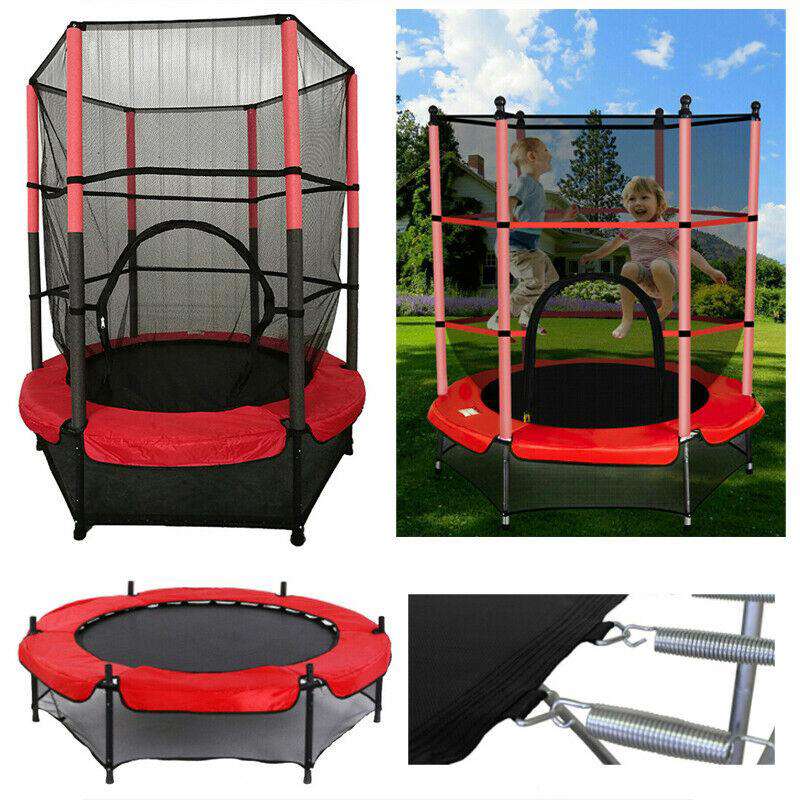55inch Kids Trampoline with Safety Enclosure Net for Outdoor & Indoor Play