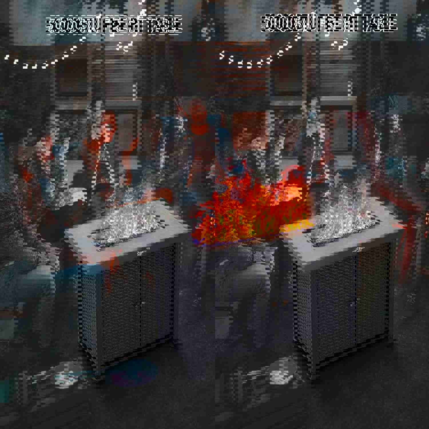 GARVEE PIONEERWORKS 44 Inch Propane Fire Pit Table with Double-Sided Cover