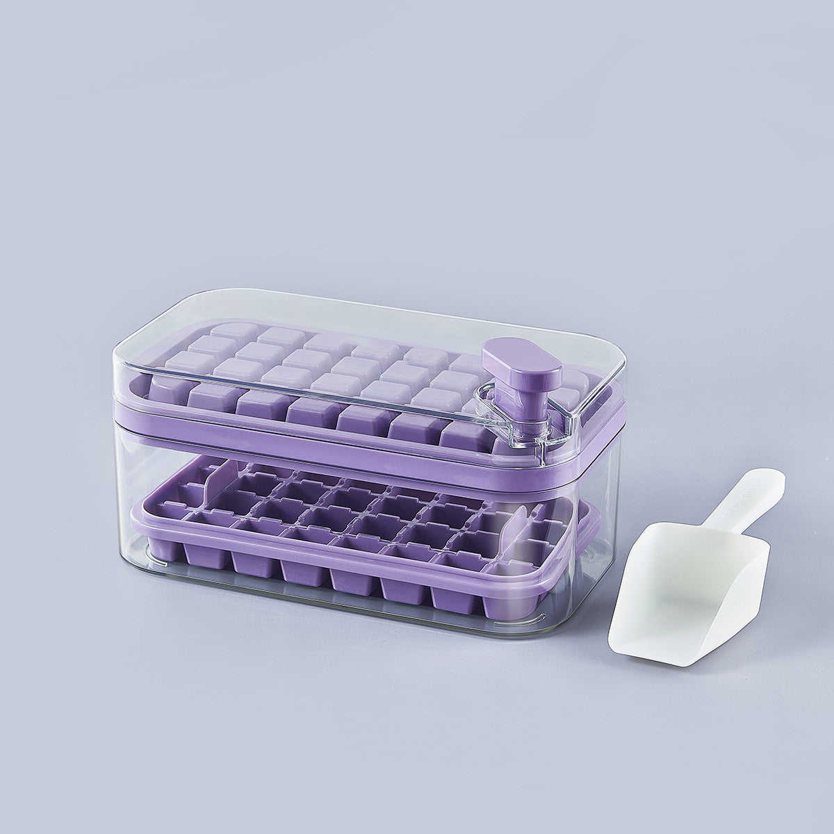 One-button Press Type Ice Mold Box with Storage Lid for Kitchen