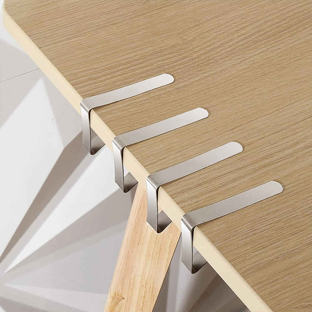 12PCS Stainless Steel Tablecloth Clips Triangle Desk Table Cloth Cover Clamps