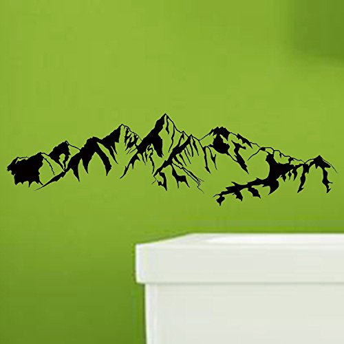 DNVEN 41 inches x 11 inches Mountain Hill Silhouette Wall Decal Sticker for Living Room & Bedroom