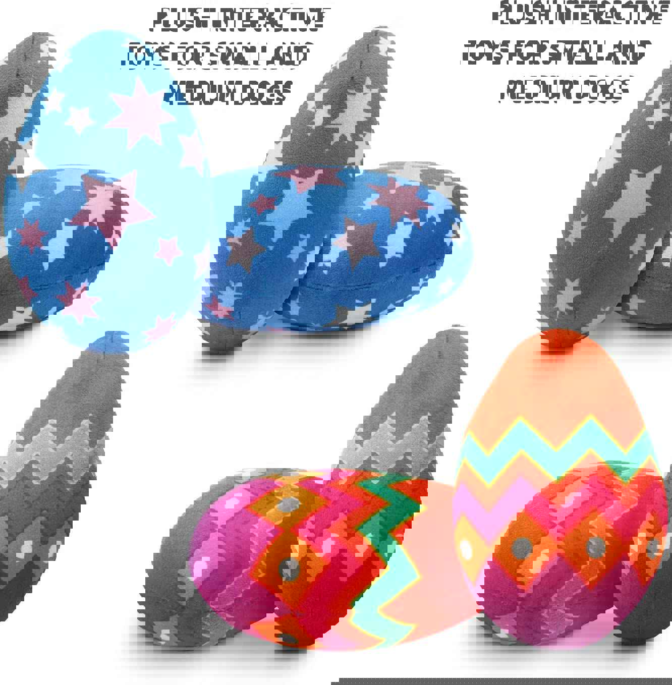 IOKHEIRA Durable Dog Toys for Aggressive Chewers - Easter Eggs Design