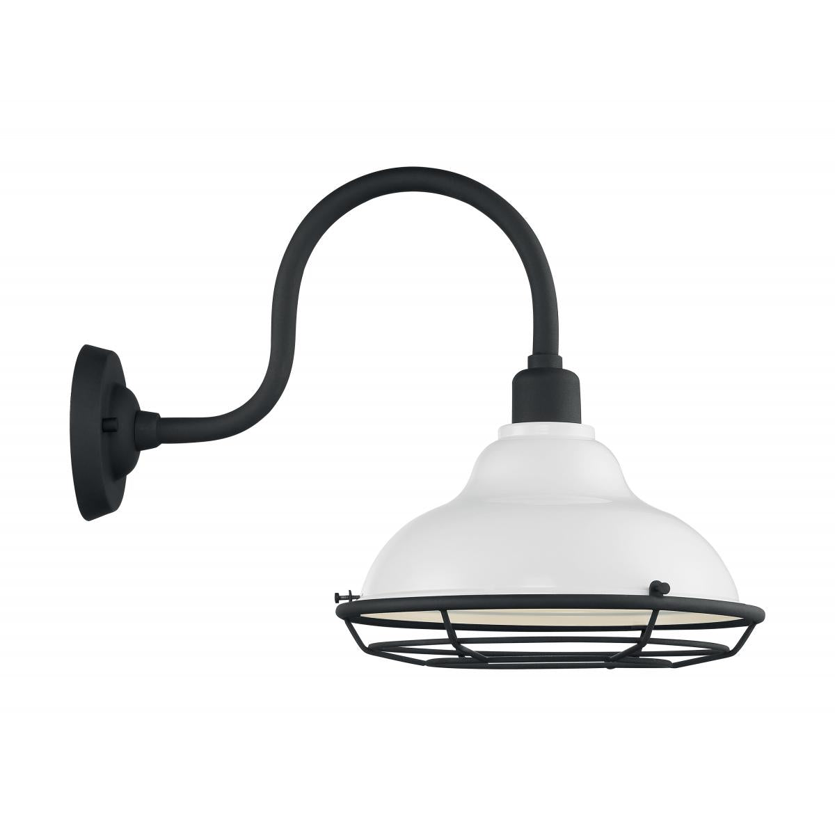 60-7022 NEWBRIDGE 1LT LG OUTDOOR WALL Sconce - Gloss White and Textured Black Finish