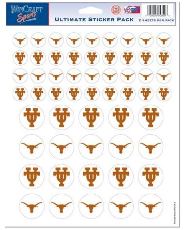 Texas Longhorns Vinyl Sticker Sheet - 56 Decals (8.5x11 Inches)