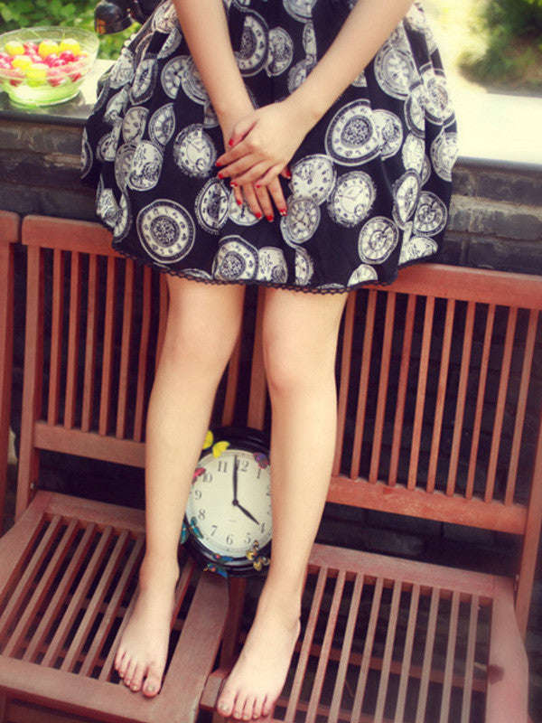 Timeless Pocket Watch Pattern Tutu Skirt - Handmade Custom Design