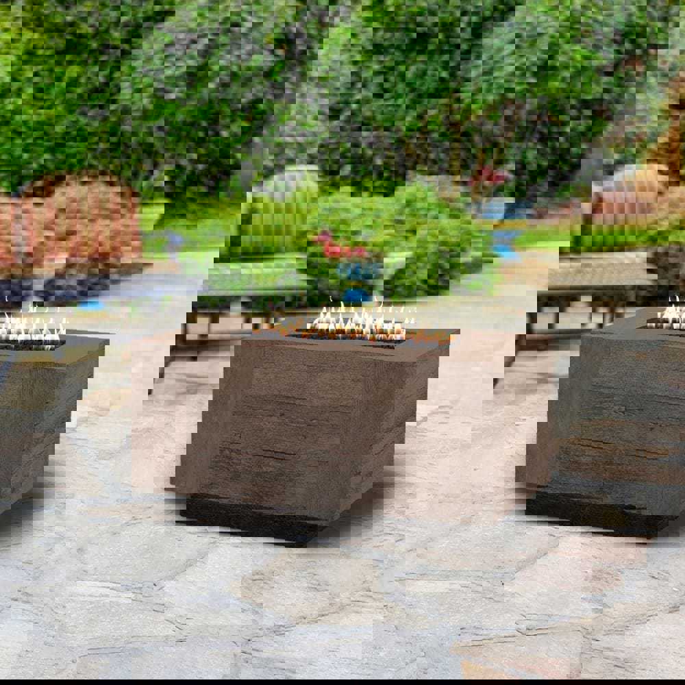 Top Fires Catalina Rectangular GFRC Gas Fire Pit - Electronic Ignition