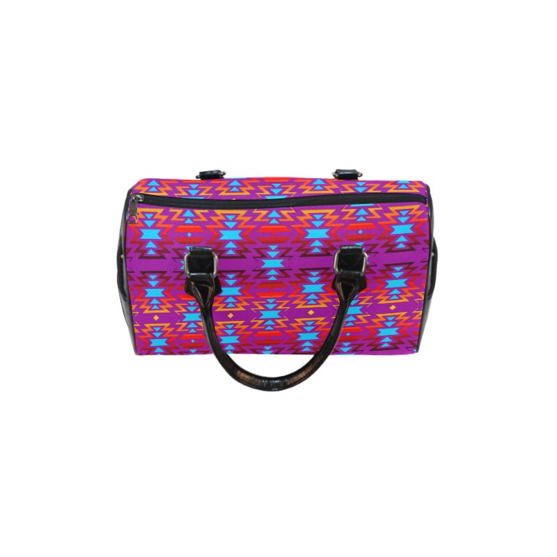 Big Pattern Fire Colors and Sky Moon Shadow Boston Handbag