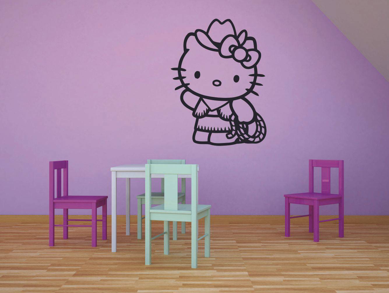 Hello Kitty Cowgirl Cowboy Sanrio Character Cartoon Vinyl Wall Sticker Decal