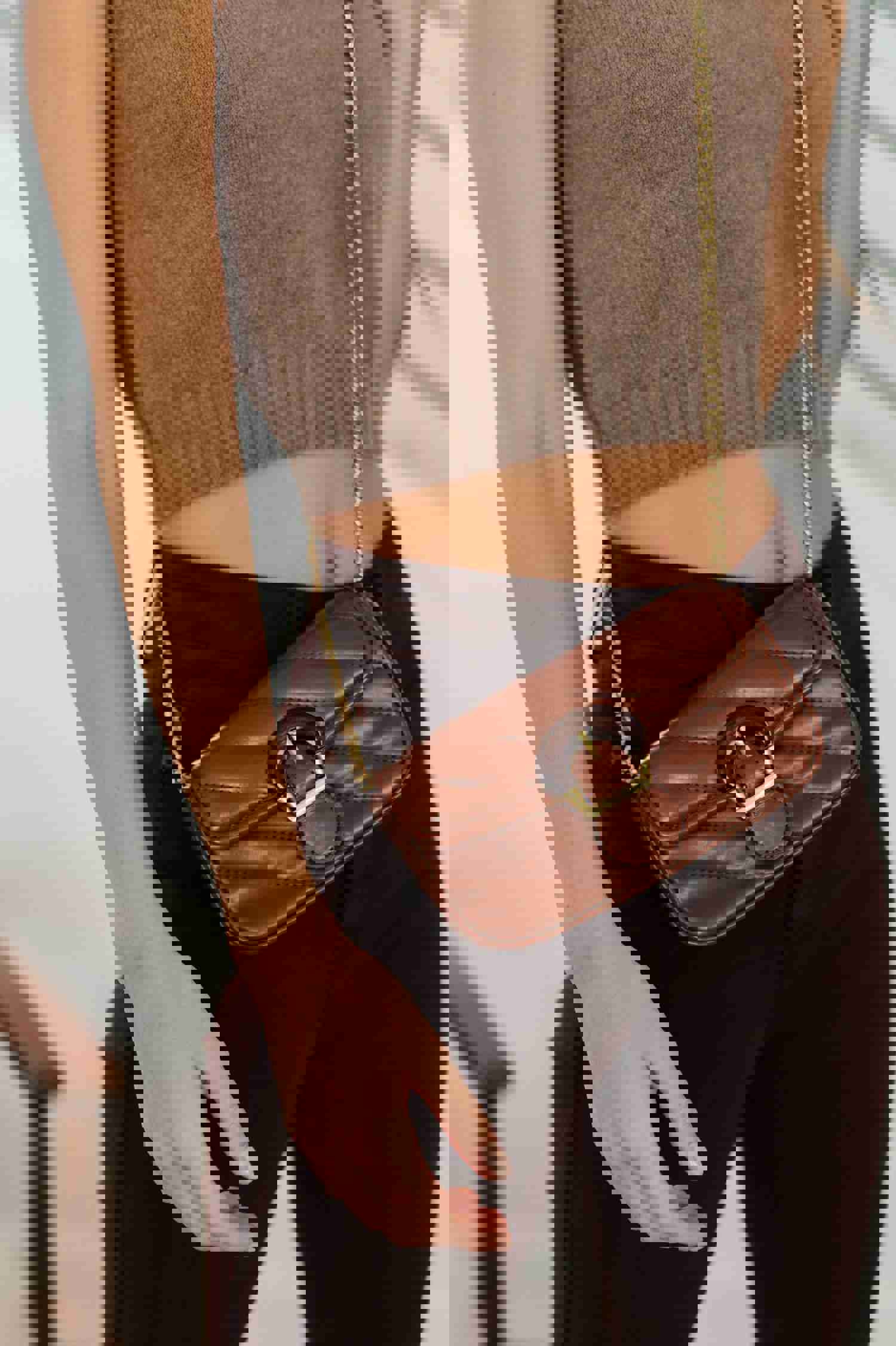 Classic Beauty Quilted Clutch in Brown