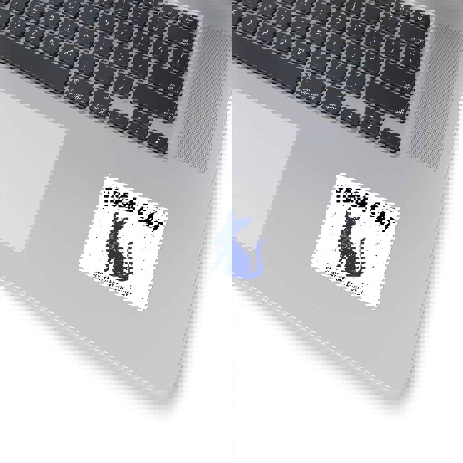 Yoga Cat (White) Sticker