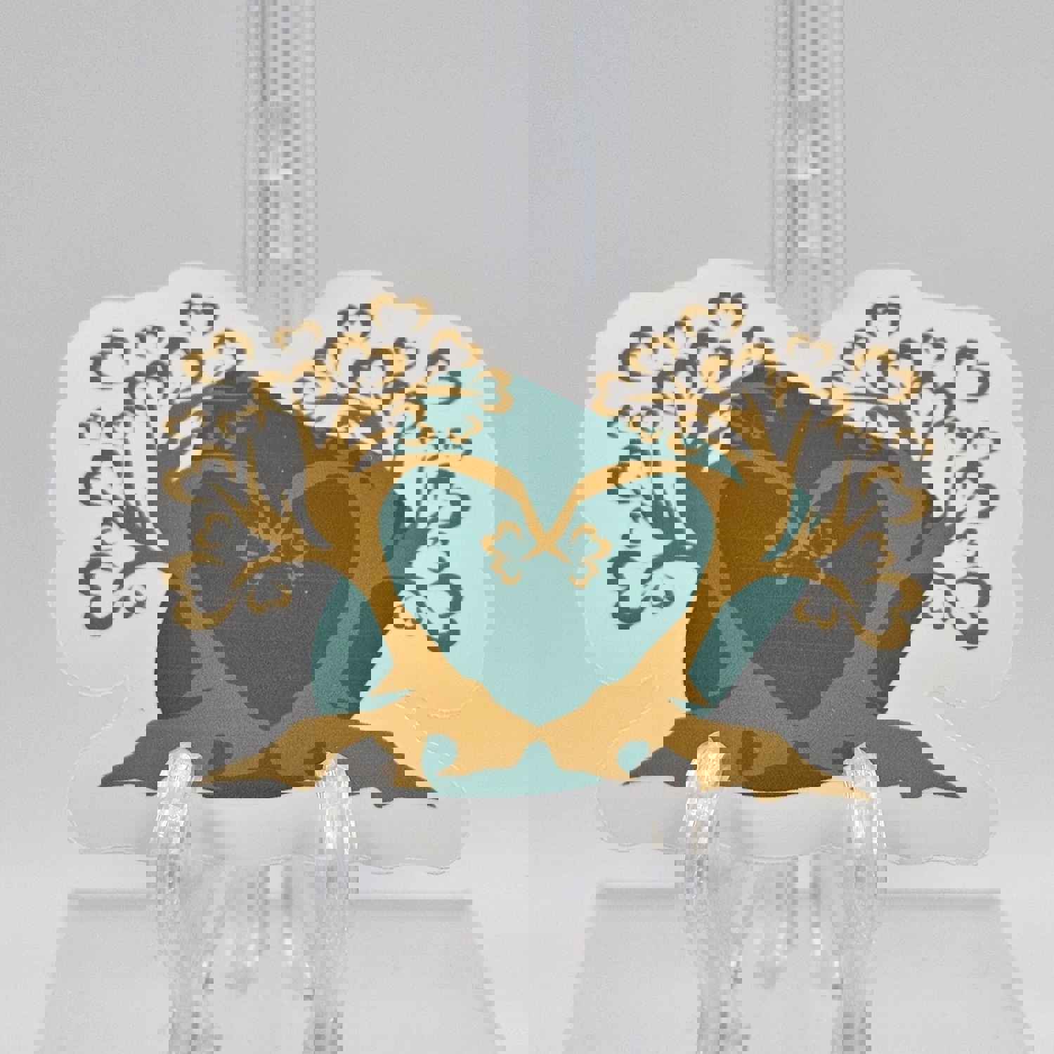 Gold Flowers & Trees Stickers - Water Resistant Vinyl