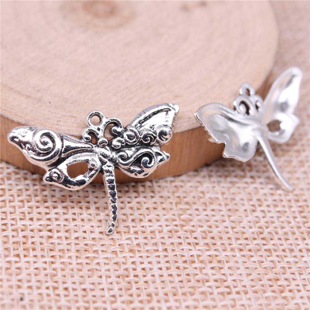 10pcs Antique Silver Dragonfly Charms for DIY Jewelry Making