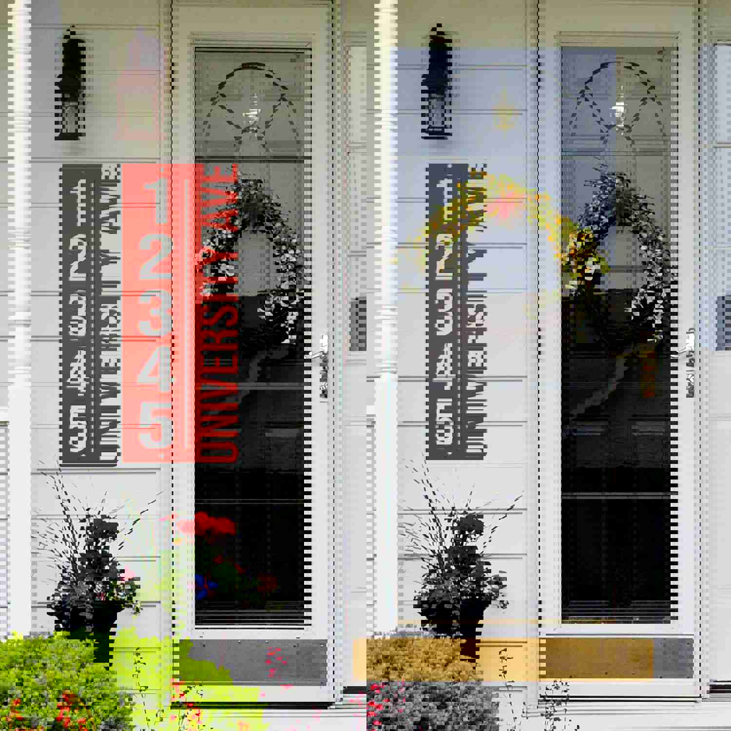 Personalized Vertical Address Metal Sign - Modern House Numbers, Perfect Housewarming & Wedding Gift