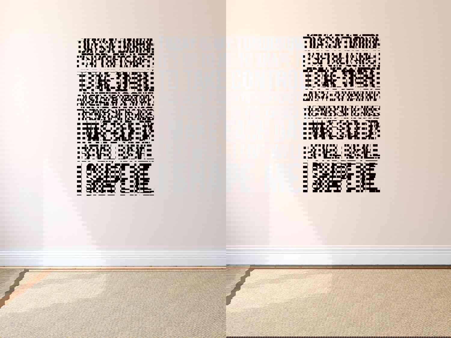 Today Is My Tomorrow Fitness Decal - Inspirational Vinyl Wall Sticker for Gym Motivation