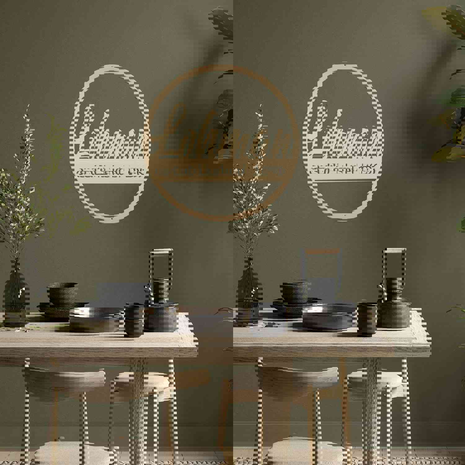 Personalized Family Name Monogram Sign - Custom Wall Decor for Home