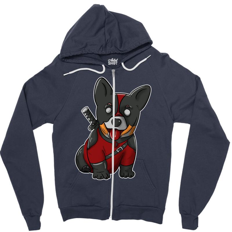 corgipool Zipper Hoodie - Unisex Soft Poly-Cotton Blend