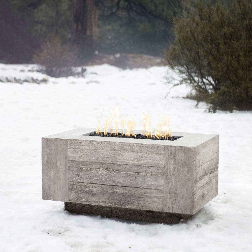 Top Fires Catalina Rectangular GFRC Gas Fire Pit - Electronic Ignition