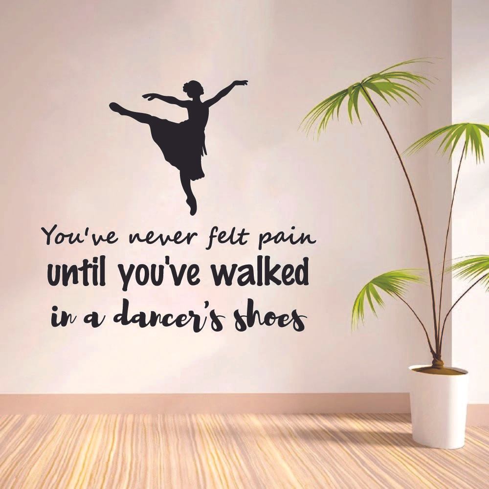 Ballerina Vinyl Wall Sticker Wall Decal - Dancers Shoes Ballet Ballerina Motivation Quote