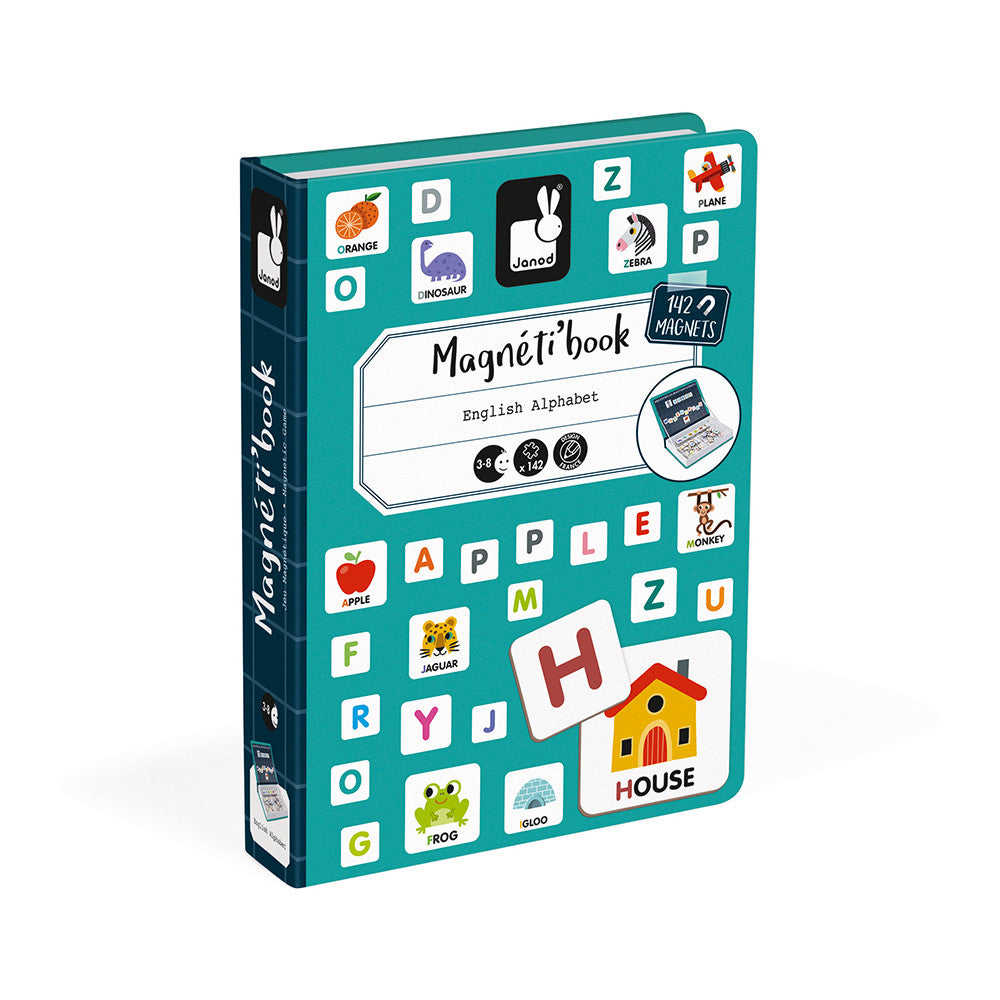 ENGLISH ALPHABET MAGNETIBOOK - 142 Magnetic Letters & Illustrations for Kids