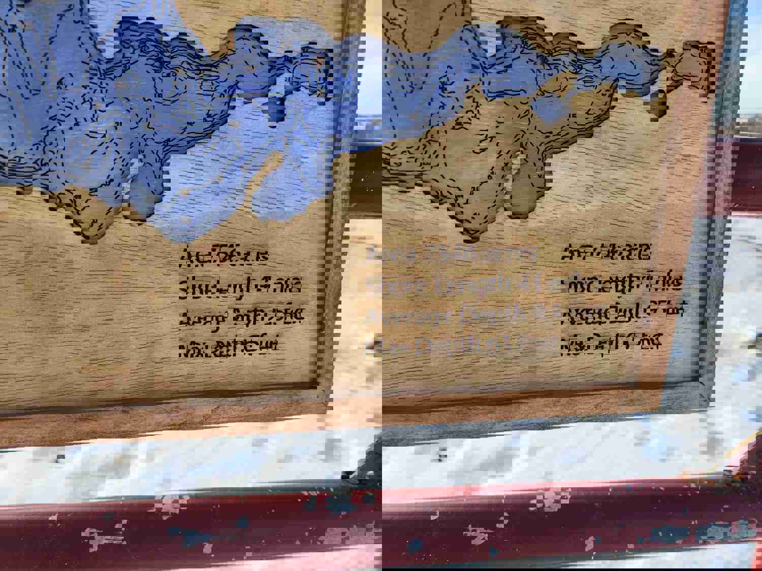 Custom Wood Lake Map - Personalized Lake Wall Art