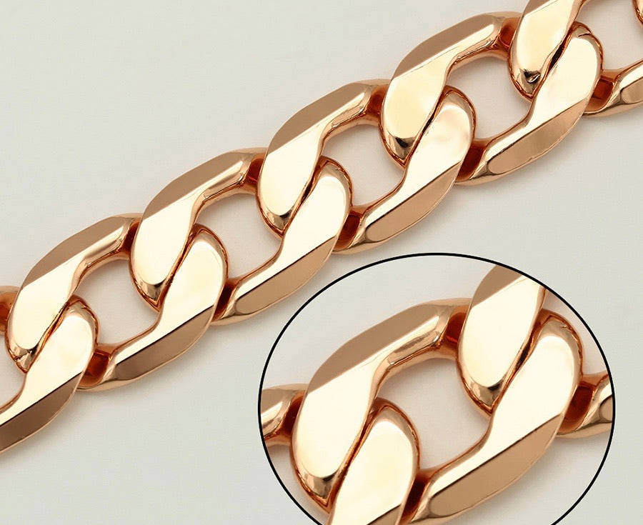 Trendy Rose Gold Plated Chain Bracelet for Women