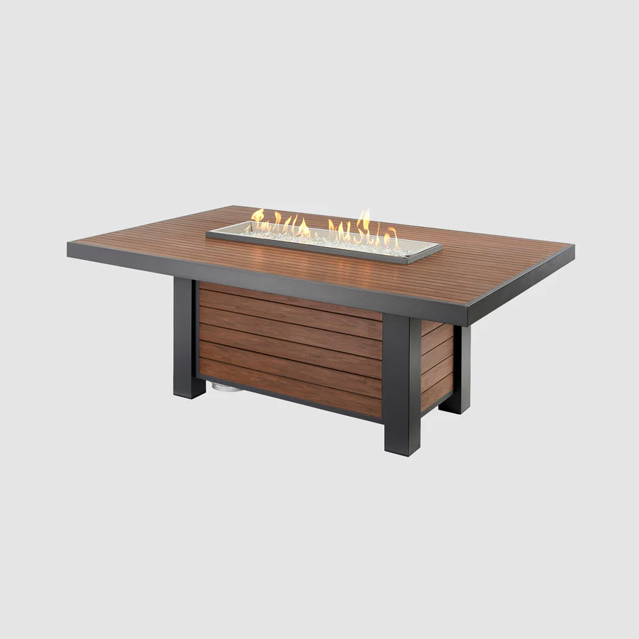 Outdoor Greatroom Company Kenwood Linear Dining Height Gas Fire Pit Table
