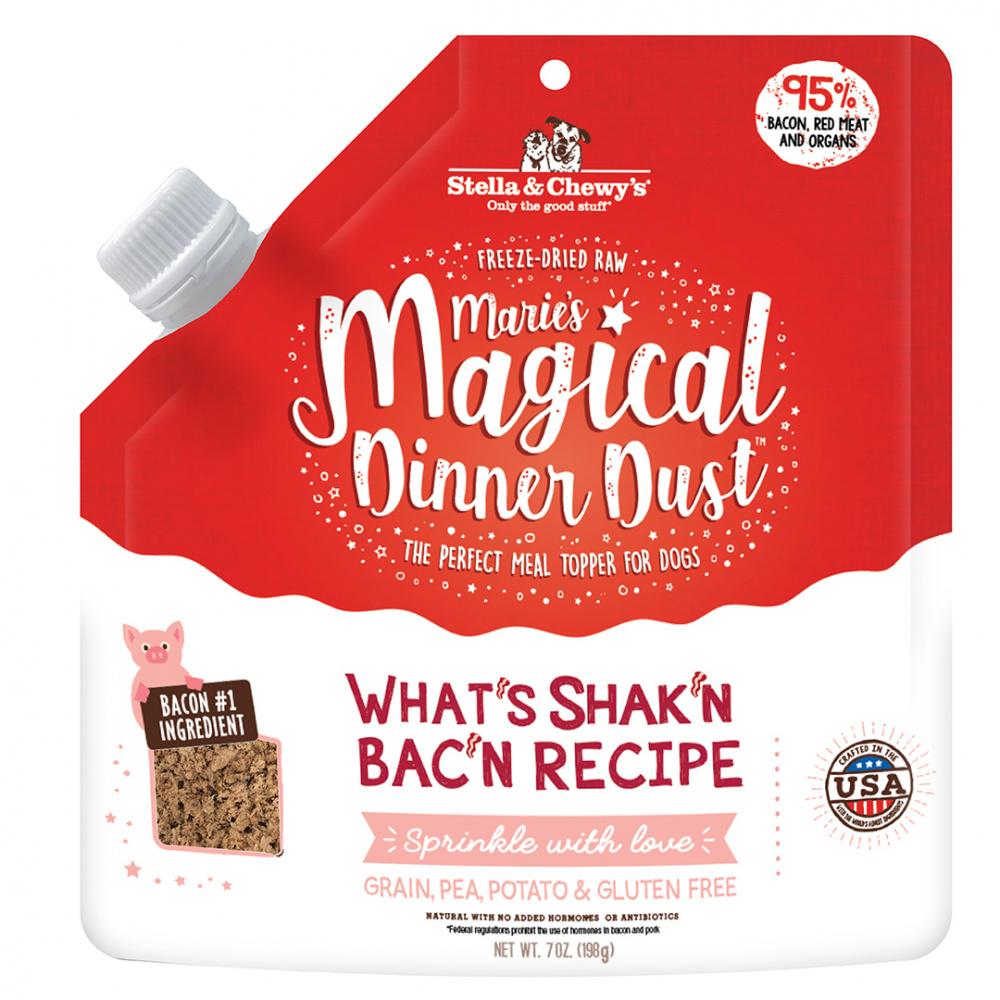 Stella & Chewy's Marie's Magical Dinner Dust Dog Food Topper - What's Shakin' Bacon