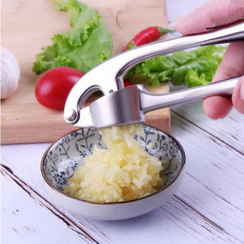 Manual Garlic Press Mashing Tool - Zinc Alloy Kitchen Gadget