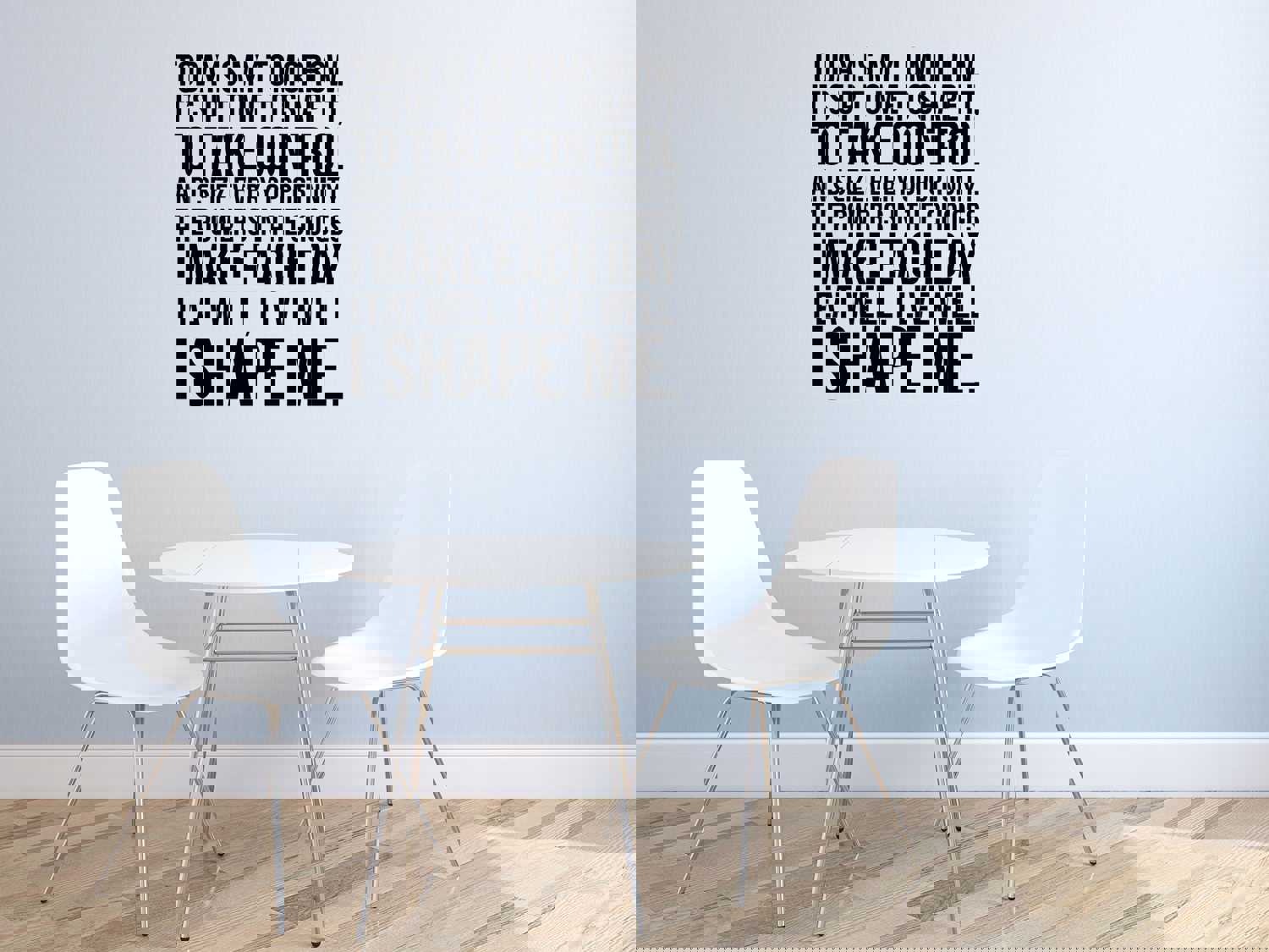 Today Is My Tomorrow Fitness Decal - Inspirational Vinyl Wall Sticker for Gym Motivation